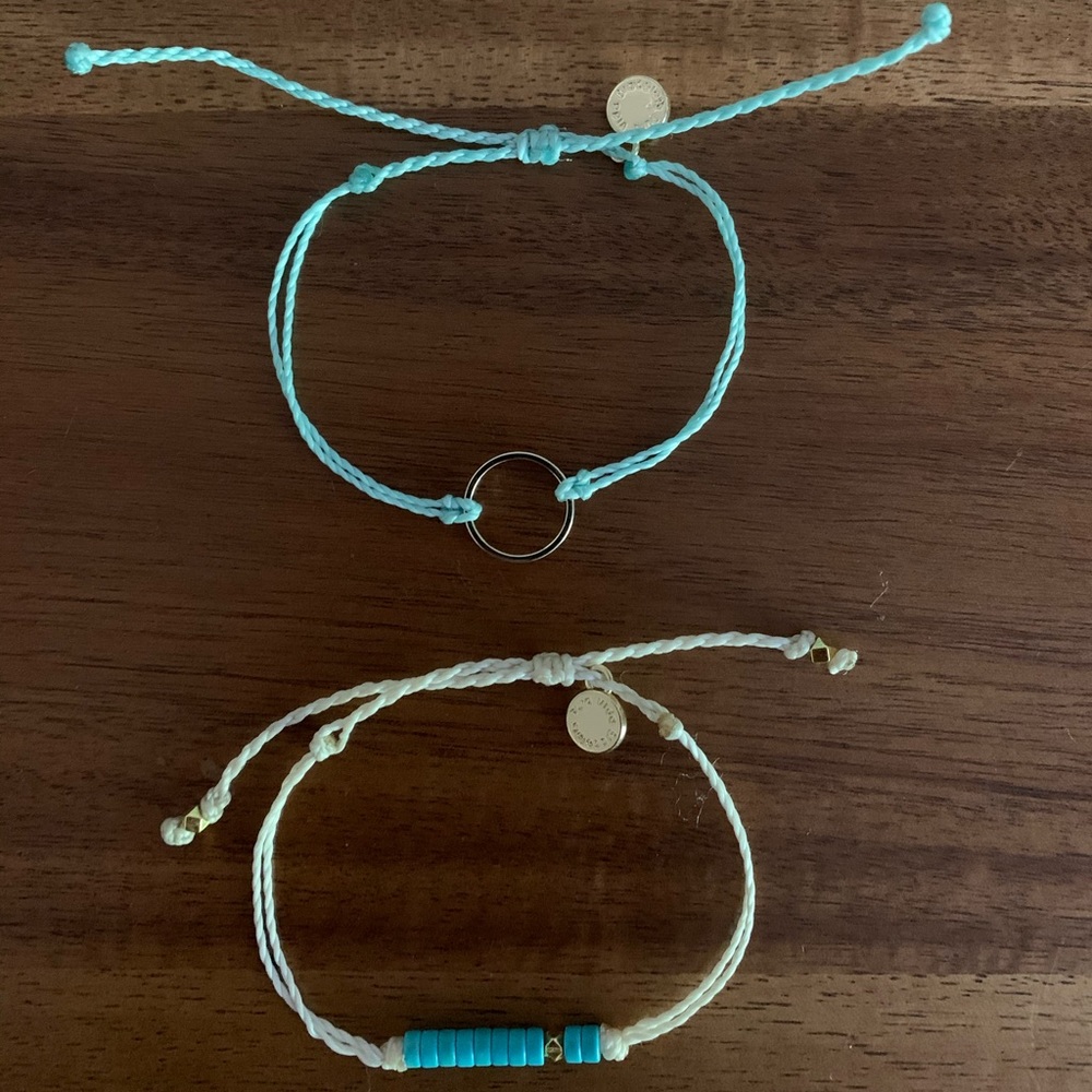 Pura Vida bracelets sea foam/gold/tan